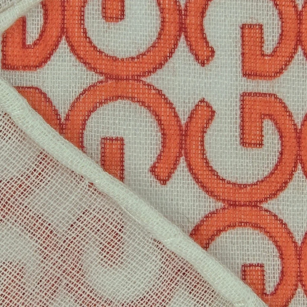 Vintage Gucci Handkerchief Orange Monogram G Fine Cotton Gauze Pocket Square Box